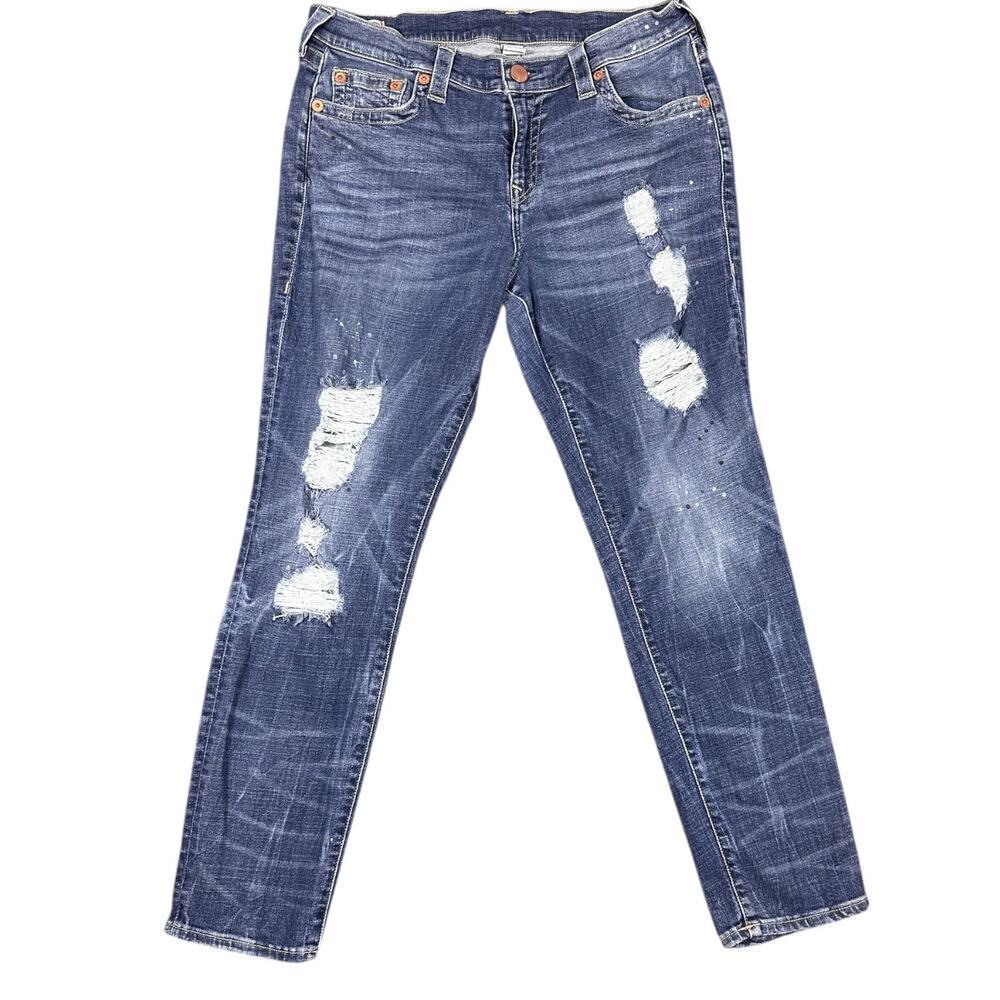True Religion Cameron Slim Boyfriend Jeans Medium Wash Size 29 - Picture 2 of 11